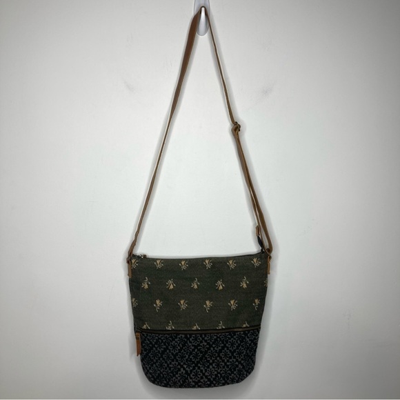 Fat face wool Blend embroidered crossbody bag bucket bag - Picture 1 of 11